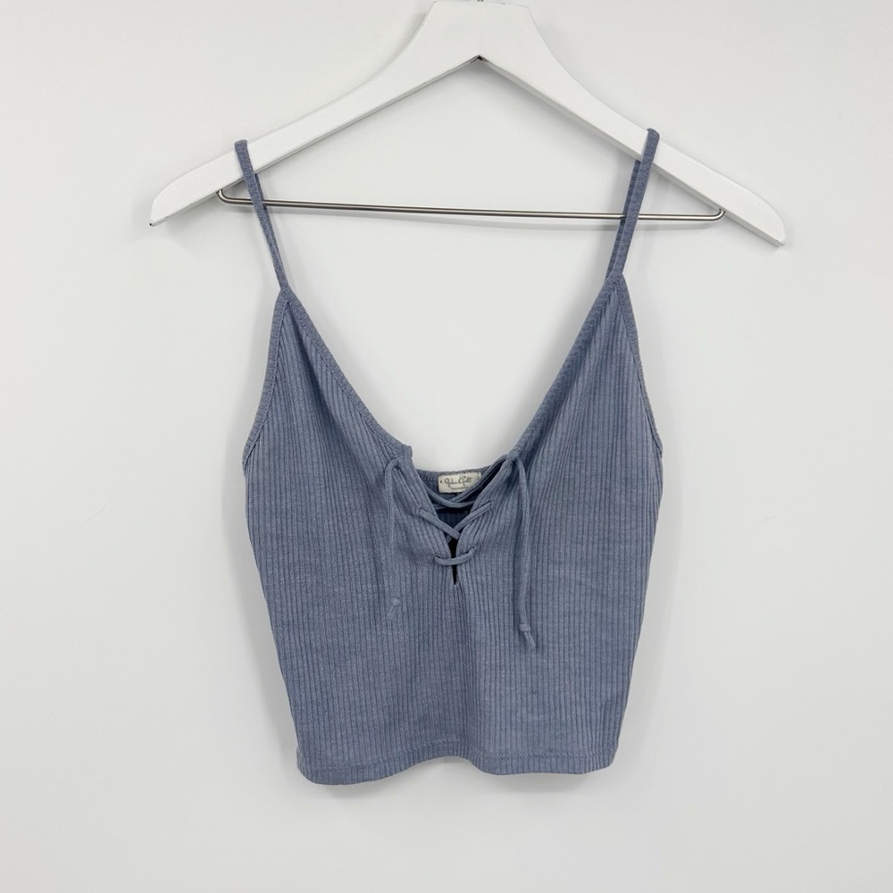 Brandy Melville John Galt Blue Cropped Tank Top OS